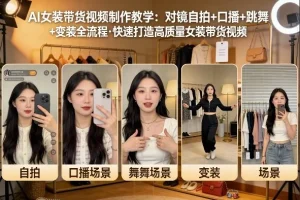 AI女装带货视频制作全攻略：从对镜自拍到变装剪辑，快速掌握高质量短视频创作技巧