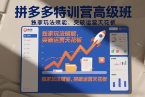 拼多多高阶运营特训营：2026年3月独家玩法，助你突破店铺增长天花板