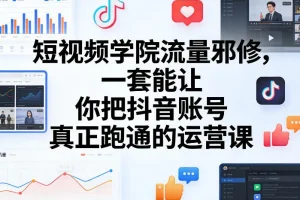 卷毛短视频学院：抖音账号运营实战课，助你系统掌握流量增长与账号变现
