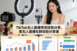 TikTok无人直播带货实战经验分享：社群课程教你高效变现技巧