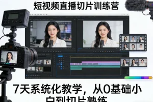 胡说老王短视频直播切片训练营：7天从0基础到熟练，系统化教学快速掌握切片技巧