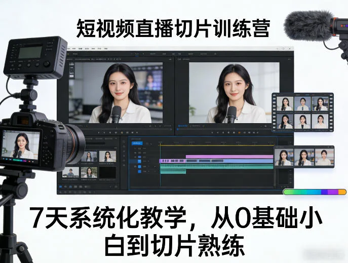 胡说老王短视频直播切片训练营：7天从0基础到熟练，系统化教学快速掌握切片技巧插图