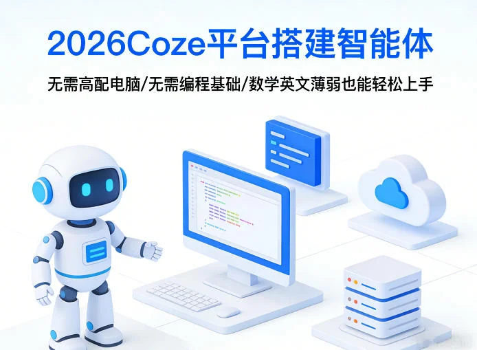 阿炳老师2026Coze平台教程：零基础搭建智能体，无需高配电脑与编程，轻松上手无压力插图