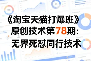 叮当会第78期淘宝天猫打爆班：揭秘无界精准对标同行的高效运营技术