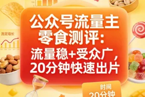 零食测评赛道运营指南：公众号流量主如何20分钟打造爆款内容，稳定获取广泛受众