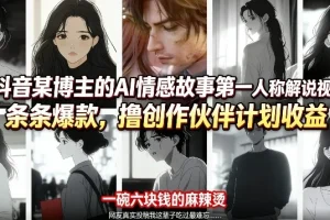 AI情感故事爆款教程：抖音第一人称解说实操，轻松提升创作伙伴计划收益