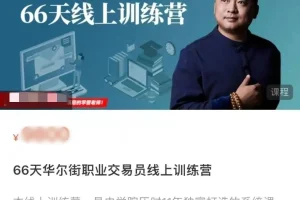华尔街职业交易员66天线上训练营:从零基础到实战交易技巧全掌握
