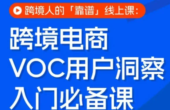 跨境电商VOC用户洞察实战课:跨境人必备的线上运营指南与数据分析教程插图 跨境电商VOC用户洞察实战课:跨境人必备的线上运营指南与数据分析教程插图