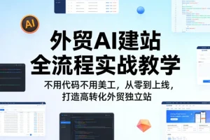 外贸独立站AI建站实战：零代码零美工，从零到上线全流程教学，打造高转化外贸网站