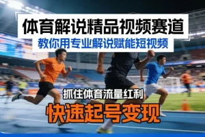 体育解说短视频变现指南：专业解说技巧赋能内容创作，抓住体育流量红利快速起号