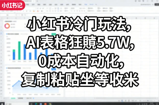 小红书AI表格赚钱攻略:0成本自动化操作,冷门玩法月入5.7W实战教程插图 小红书AI表格赚钱攻略:0成本自动化操作,冷门玩法月入5.7W实战教程插图