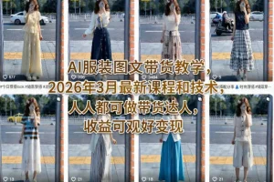 2026年3月AI服装图文带货实战教程：零基础变身带货达人，轻松掌握高收益变现技巧