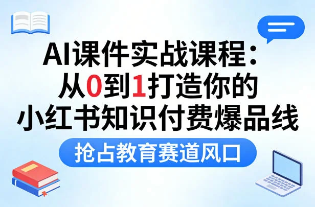 AI课件实战教程：从0到1打造小红书知识付费爆款，抢占在线教育新风口插图