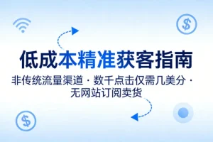 低成本精准获客实战指南：利用非传统流量渠道，几美分获取点击，无网站也能实现订阅与销售转化