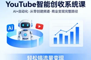 YouTube创收系统课:AI自动化从零打造频道,掌握流量变现完整路径,实现商业盈利
