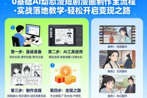 AI动态漫短剧制作全流程：零基础实战教学，轻松掌握漫画创作与变现技巧