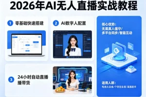 2026年AI无人直播实战指南：零基础快速搭建数字人直播间，实现24小时自动带货