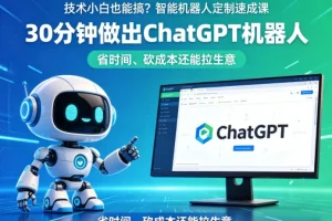 智能机器人定制速成课：30分钟打造ChatGPT机器人，技术小白也能轻松上手，降本增效助力业务增长