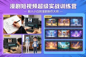 漫剧短视频实战训练营:从零基础到精通制作,快速成为漫剧大师