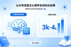 公众号流量主新玩法：心理学名词变现指南，单账号月入3000-4000实操解析