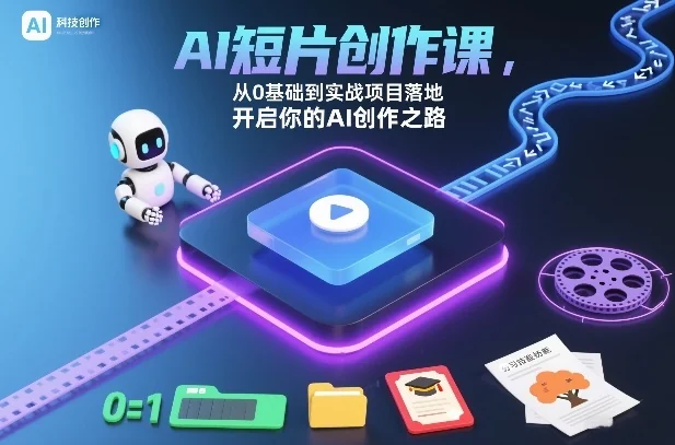 AI短片创作实战课:零基础入门到项目落地,快速掌握AI视频制作全流程插图 AI短片创作实战课:零基础入门到项目落地,快速掌握AI视频制作全流程插图