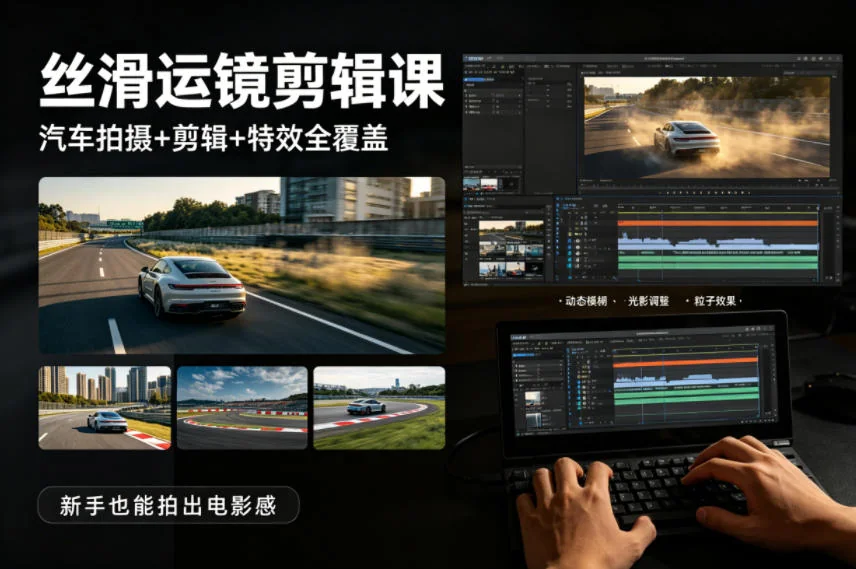 大叔运镜剪辑课：汽车拍摄剪辑特效全教学，新手轻松拍出电影感大片插图