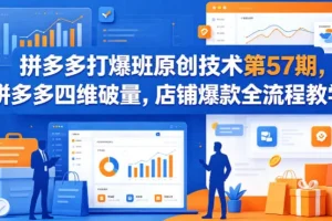 拼多多四维破量爆款全流程教学：第57期原创打爆班技术实操指南