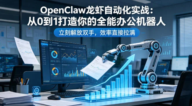 OpenClaw龙虾办公机器人实战教程:从0到1构建自动化流程,高效解放双手提升工作效率插图 OpenClaw龙虾办公机器人实战教程:从0到1构建自动化流程,高效解放双手提升工作效率插图