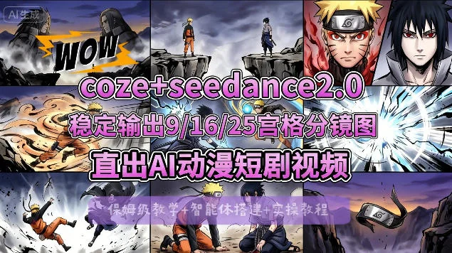 COZE搭建教学:即梦Seedance 2.0稳定生成9-16-25宫格分镜,AI漫剧视频制作教程插图 COZE搭建教学:即梦Seedance 2.0稳定生成9-16-25宫格分镜,AI漫剧视频制作教程插图