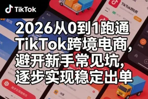 2026年TikTok跨境电商新手教程：从0到1稳定出单，避开常见坑的实操指南
