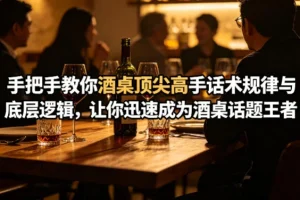 酒桌话术全解析：掌握顶尖高手的沟通逻辑与实战技巧，轻松成为话题主导者