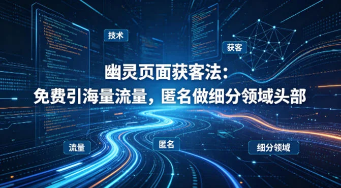 技术实战指南:幽灵页面获客法,免费获取精准流量,成为细分领域匿名领导者插图 技术实战指南:幽灵页面获客法,免费获取精准流量,成为细分领域匿名领导者插图