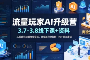 流量玩家AI升级营线下课程：3月7-8日实战教学，从基础认知到商业变现全流程拆解，助你掌握AI与百业融合核心干货