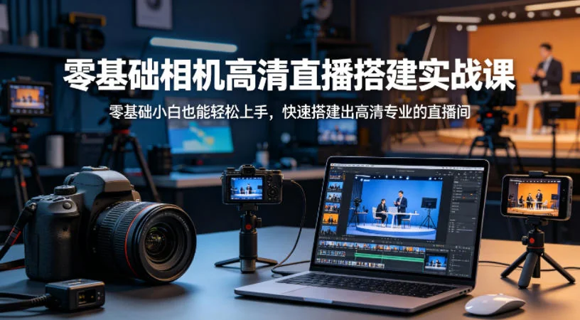 零基础搭建高清直播间:小白快速上手实战课,轻松打造专业直播效果插图 零基础搭建高清直播间:小白快速上手实战课,轻松打造专业直播效果插图