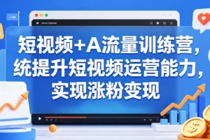短视频运营实战：AI流量训练营系统教学，手把手教你涨粉变现技巧