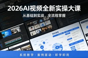2026AI视频实战课程：从入门到精通，系统教学+案例驱动，即学即用全流程掌握