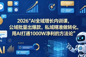 2026AI全域增长实战课：公域爆款打造与私域精准转化，AI驱动千万净利方法论