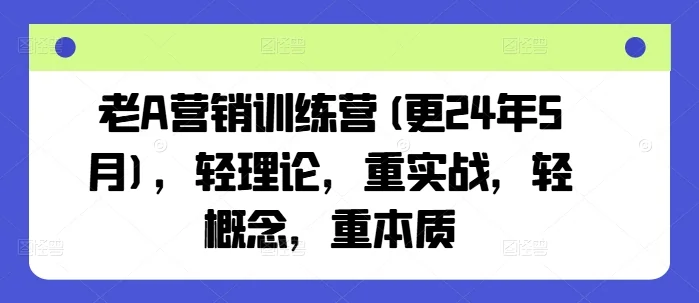 老A营销训练营：实战营销课程，告别空理论，掌握营销本质与核心技能插图