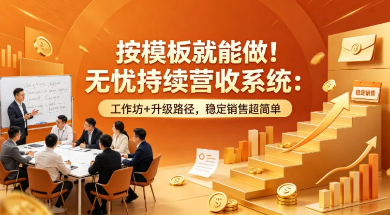 原创双语教程：按模板搭建无忧营收系统，工作坊+升级路径实现稳定销售插图