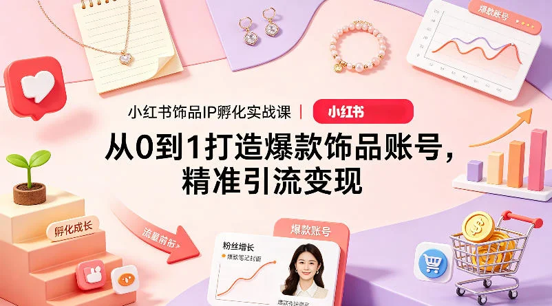 小红书饰品账号运营指南：从0到1孵化IP打造爆款，实现精准引流与变现插图