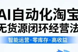 夜子游AI自动化淘宝无货源经营法：AI驱动全体系实操教程（持续更新）