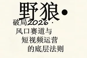 野狼团队多平台实操运营课：AI口播、服装、好物与漫剪等热门赛道玩法全解析（持续更新）