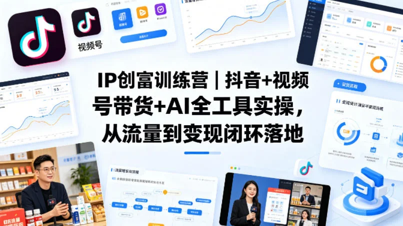 IP创富训练营：抖音视频号带货+AI工具实操，从流量到变现全闭环落地插图