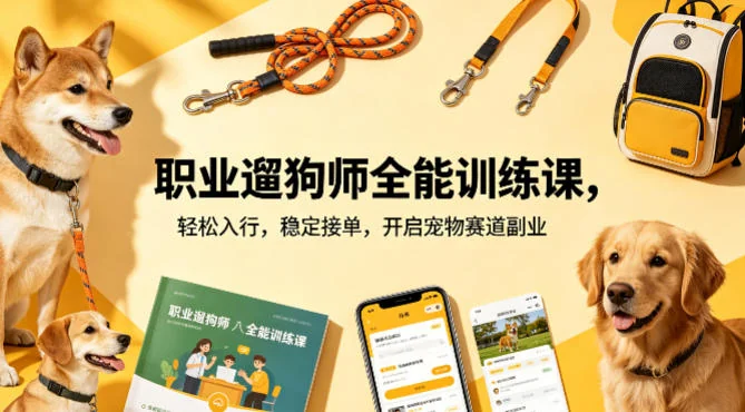 职业遛狗师全能训练课：零基础入行指南，稳定接单技巧，解锁宠物副业新赛道插图