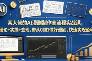 某大佬AI漫剧制作全流程实战课：从0到1掌握理论、实操与变现，快速盈利指南
