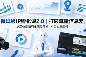 小白必看：IP孵化课2.0｜从定位到拍剪全流程，打破流量信息差轻松起号