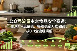 公众号食品安全赛道实操指南：受众广流量稳，从0到1打造万次阅读爆款
