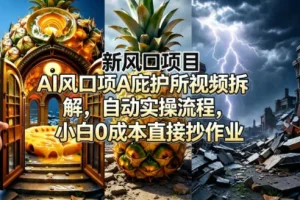 AI庇护所视频拆解：新风口项目自动实操流程，小白0成本轻松上手