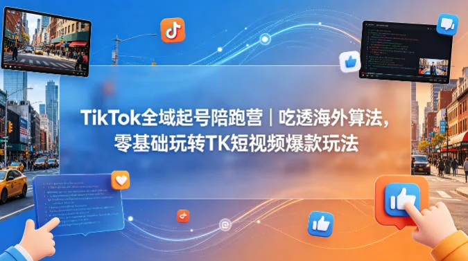 TikTok全域起号陪跑营｜零基础掌握海外算法，轻松打造短视频爆款插图