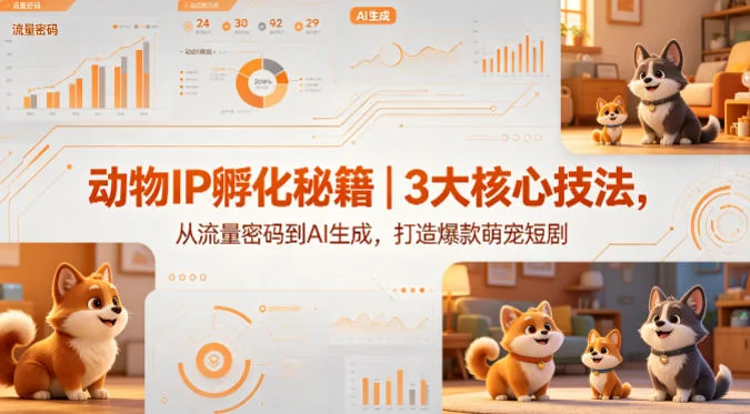 动物IP孵化指南：3大核心技法，从流量密码到AI生成，打造萌宠短剧爆款插图
